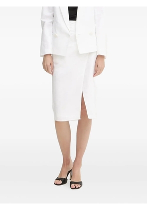 Armani Exchange wrap-front midi skirt - White