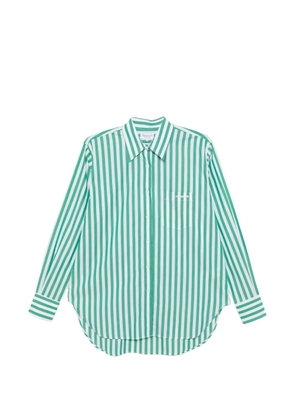 Hunza G stripe embroidered patch shirt - Green