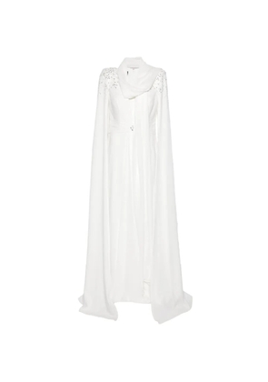 THE COUTURE CLUB embellished cape gown - White