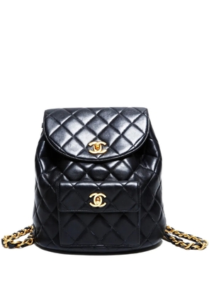 CHANEL Pre-Owned 1989-1994 diamond-quilting turn-lock backpack - Black