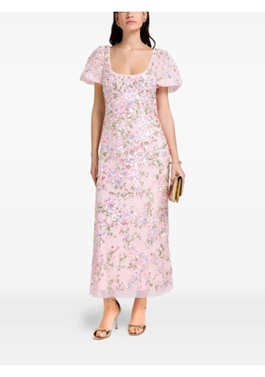 Needle & Thread floral-print midi dress - Pink
