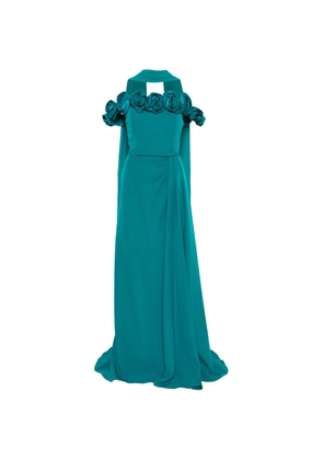 Marfil Barcelona floral-appliqué maxi dress - Green