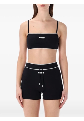 Marine Serre logo-patch cropped top - Black