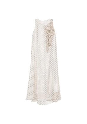 P.A.R.O.S.H. ruffled polka-dot midi dress - Neutrals