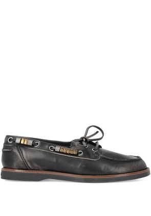 PINKO leather lace-up loafers - Black