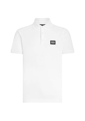Dolce & Gabbana appliqué polo shirt - White