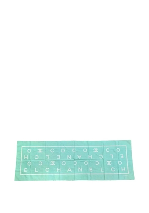 CHANEL Pre-Owned 1990s logo cotton scarf - Green