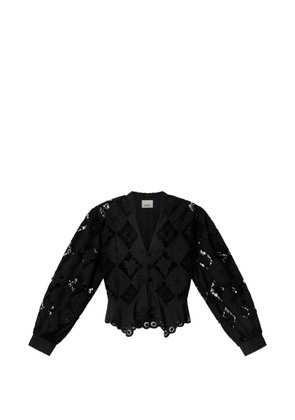 ISABEL MARANT Nina broderie anglaise frilly blouse - Black