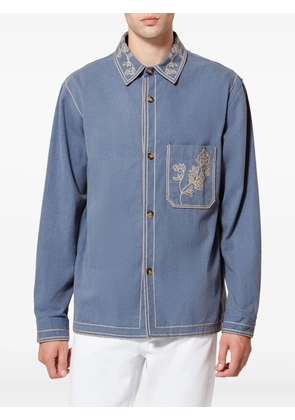 MARANT Rudy embroidered shirt jacket - Blue