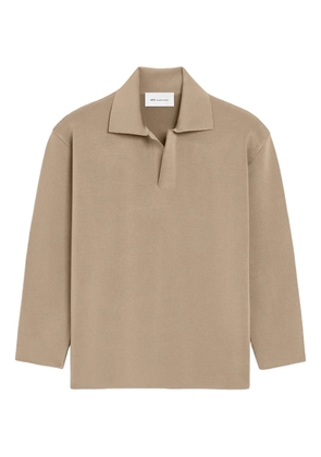 AMI Paris long-sleeve polo-collar sweater - Neutrals