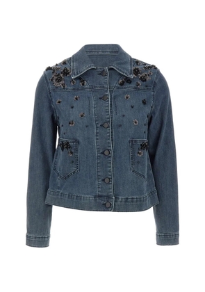 ELENA MIRO` sequin-embellished denim jacket - Blue