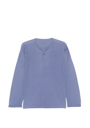 Homme Plissé Issey Miyake February pleated buttoned T-shirt - Purple
