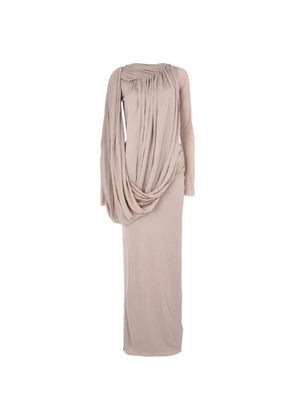 CHATS BY C.DAM Flavia asymmetrical-drape long-sleeve maxi dress - Neutrals