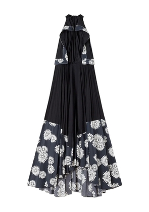 Lanvin pleated floral-pattern maxi dress - Black