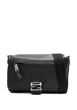FENDI Flux buckle leather messenger bag - Black