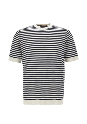 Filippo De Laurentiis striped ribbed T-shirt - Blue