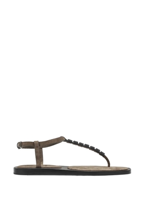 Brunello Cucinelli beaded-strap sandals - Brown