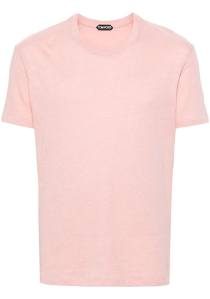 TOM FORD logo-embroidered mélange T-shirt - Pink