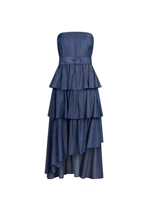 LIU JO asymmetrical midi dress - Blue