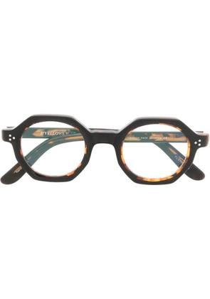 YELLOW PLUS tortoiseshell geometric-frame glasses - Black