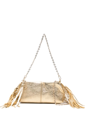 Maje medium Miss fringed clutch bag - Gold