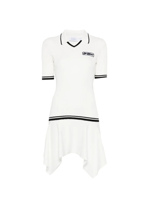 Off-White V-neck ribbed mini dress