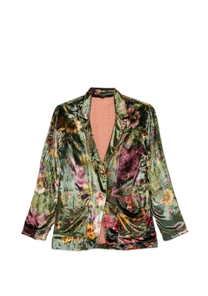 YAVI floral velvet blazer - Green