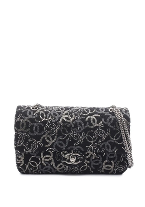 CHANEL Pre-Owned 2009-2010 CC Tweed Paris-Shanghai Pudong Strass Flap Bag shoulder bag - Black