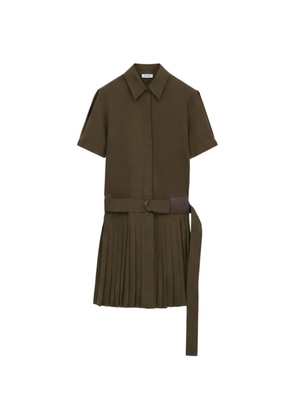LOEWE pleated belted mini dress - Green