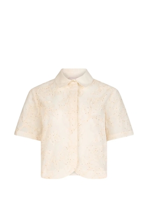 LIU JO floral embroidered shirt - Neutrals