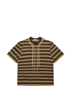 Craig Green striped-pattern rope-detail T-shirt - Brown