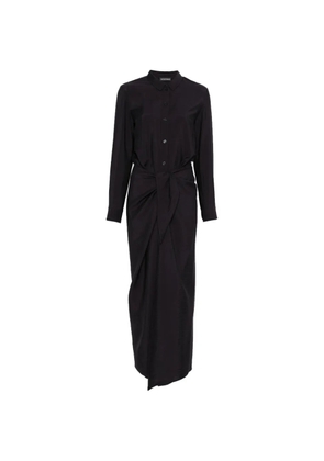 Emporio Armani long-sleeve buttoned midi dress - Blue
