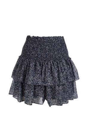 Michael Kors ruffled floral-pattern skirt - Blue