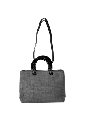 Christian Dior Pre-Owned large Lady Dior houndstooth tote bag - Black