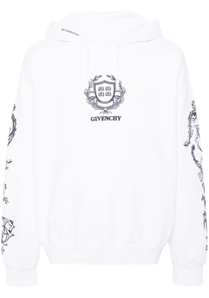 Givenchy logo-embroidered cotton hoodie - White