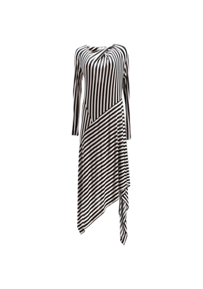 Petar Petrov striped long-sleeved midi dress - Black