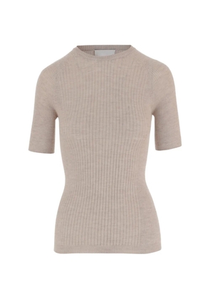 SA SU PHI short-sleeved ribbed T-shirt - Neutrals