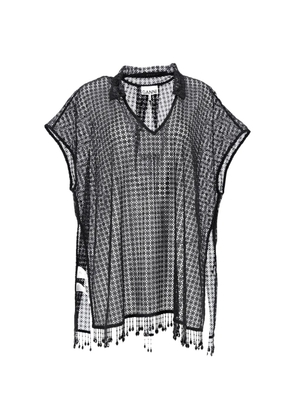 GANNI crochet beaded mini dress - Black