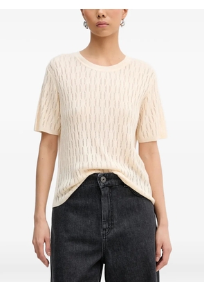 Patrizia Pepe openwork T-shirt - Neutrals