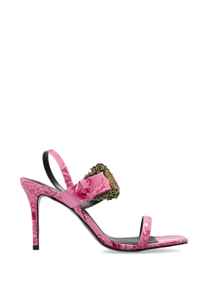 Versace Jeans Couture Emily buckle patterned heeled sandals - Pink