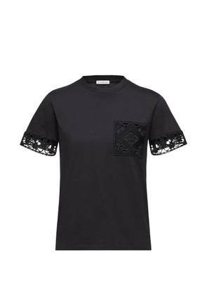 Moncler lace-trim T-shirt - Black