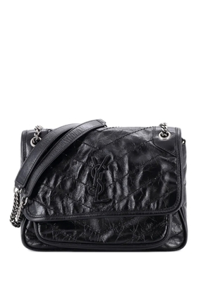 Saint Laurent Pre-Owned Niki Chain Flap Bag Matelasse Chevron Leather Baby shoulder bag - Black