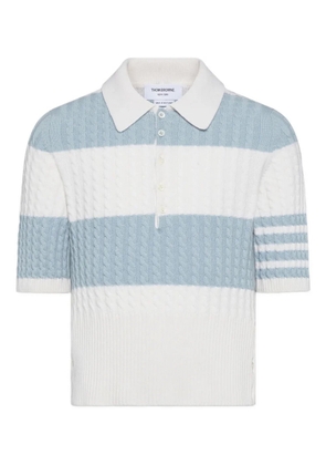 Thom Browne 4-Bar striped polo shirt - Blue