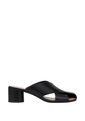 POTAMY cross-front logo mules - Black
