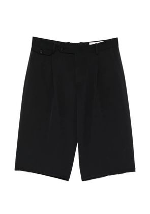 TONYWACK pleated frayed tailored shorts - Black