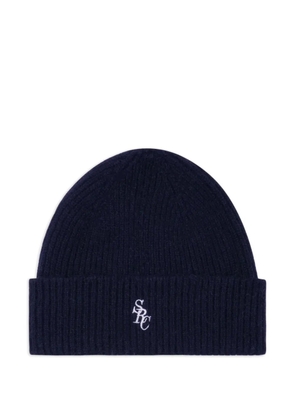 Sporty & Rich embroidered-logo beanie hat - Blue
