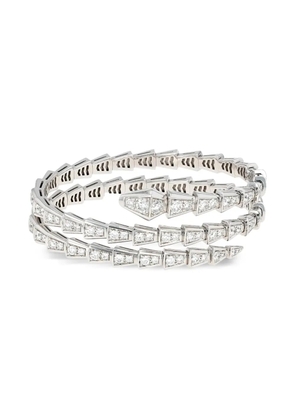 Bvlgari Pre-Owned 18K white gold Serpenti Viper diamonds bracelet - Silver
