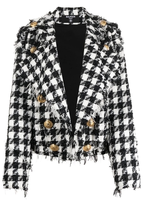 Balmain frayed tweed jacket - Black