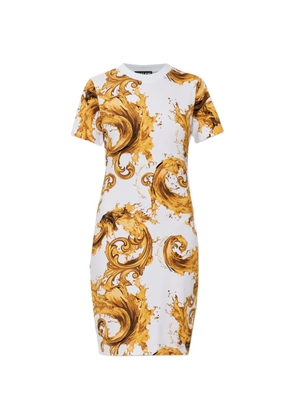 Versace Jeans Couture Barocco-print mini dress - White
