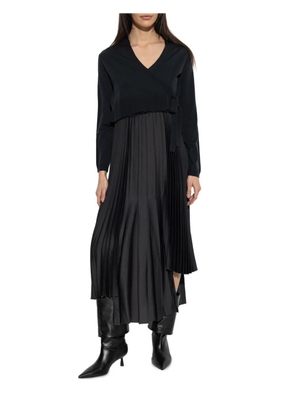 AllSaints Lucille pleated asymmetric dress - Black